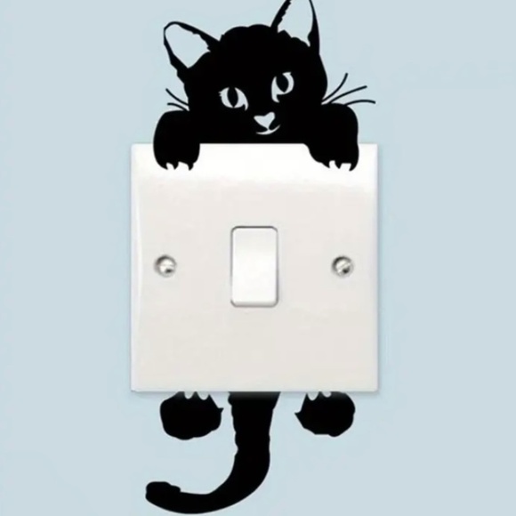 1pc Cat Switch Stickers, Decorative Room Bedroom Living Room Switch Stic… - Picture 2 of 5
